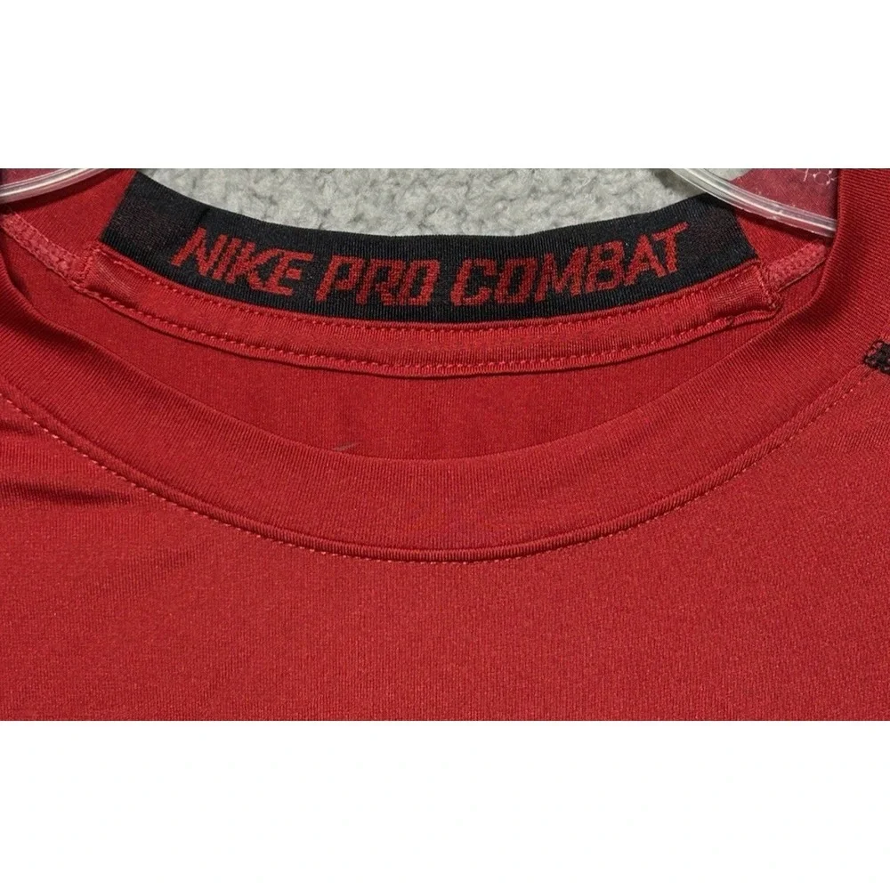 Nike‎ Pro Combat Shirt Boys XL Red Dri-Fit Fitted Training Athletic Youth Sports